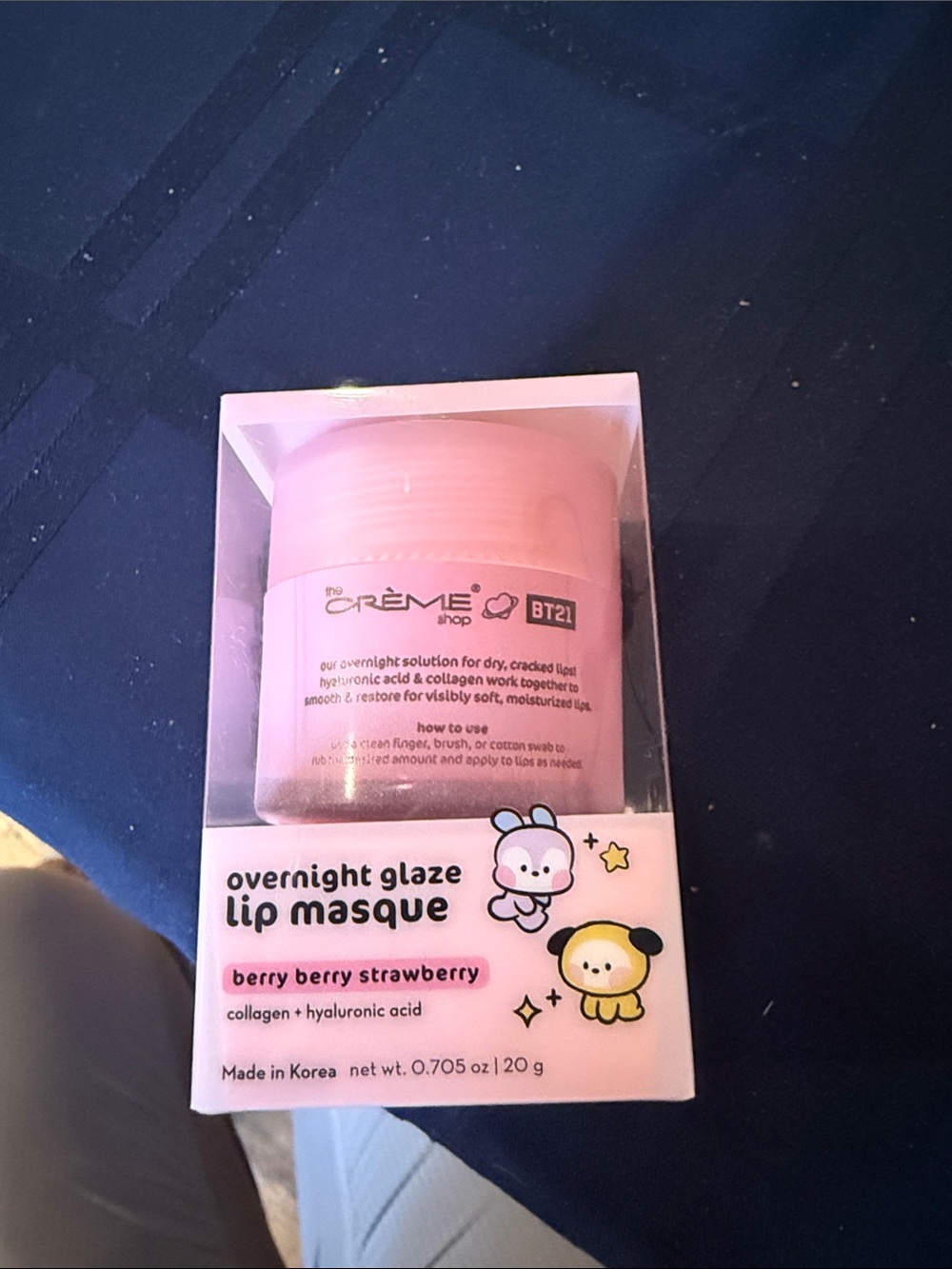 BT21 x The Crème Shop Pink Overnight Glaze Lip Masque - Berry Strawberry